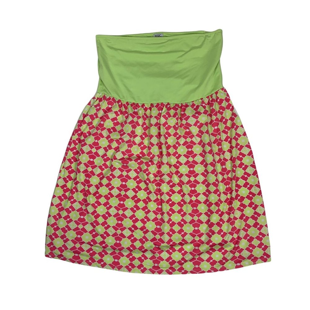 MSC Pull On Stretch Skirt NWOT Lime Green Pink S M L Pull On Casual